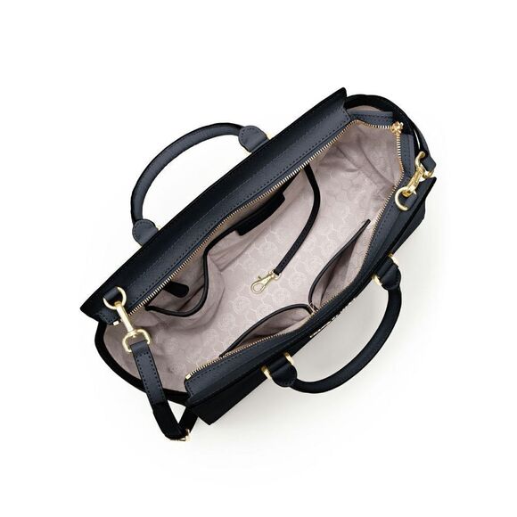 New! MICHAEL KORS Selma Leather Handbag Satchel Bag With Long Straps Navy Blue - Picture 4 of 7